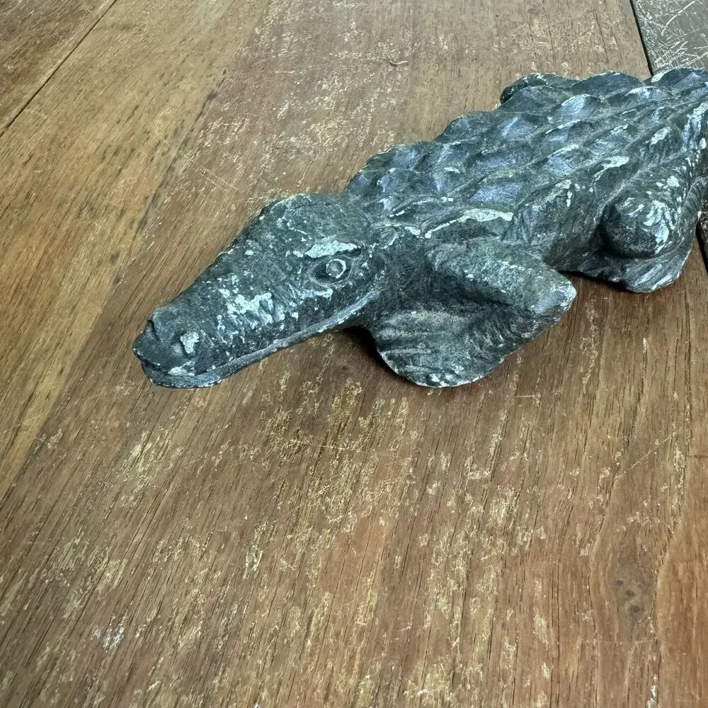 Vintage African Soapstone Carved Alligator‎ Crocodile 6 Inch Long Figurine